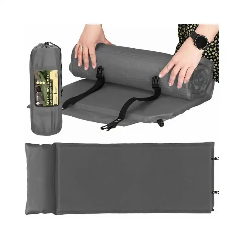 Speciální Cena Samonafukovací karimatka s polštářem 186x53x2,5 cm, šedá SPRINGOS ROVER