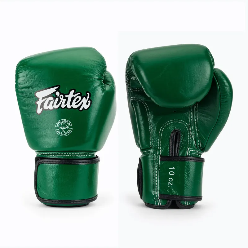 Boxerské rukavice Fairtex Real Leather Boxing green Nejlepší Volba