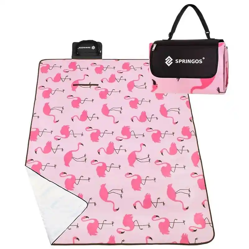 Vysoce Kvalitní Pikniková deka 180x150 cm, plameňáci SPRINGOS FLAMINGO