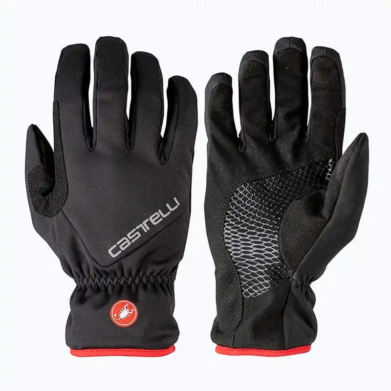 Pánské cyklistické rukavice Castelli Entrata Thermal black Levný