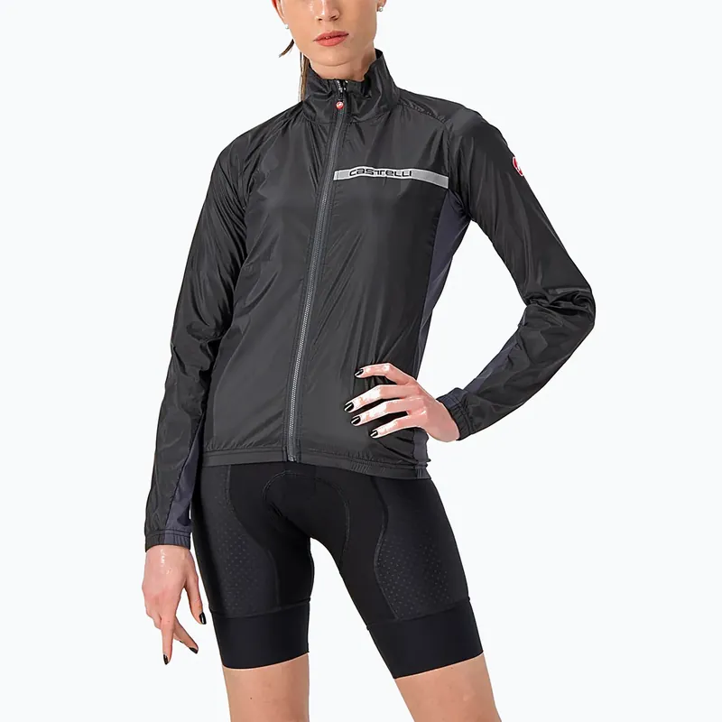 Dámská cyklistická bunda Castelli Squadra Stretch light black/dark grey Nejlepší Cena
