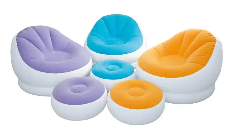 Nafukovací křeslo s podnožkou Intex 68572 - modrá Nejlepší Cena
