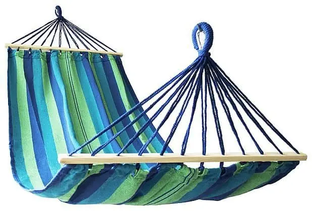 Houpací síť CALTER® FIESTA 200x100 cm, zeleno-modrá Originální