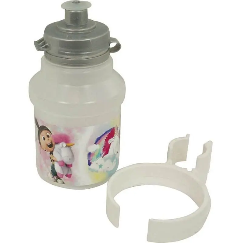 Cyklo láhev Mimoni Fluffy 350 ml bílá s držákem Zlevněný