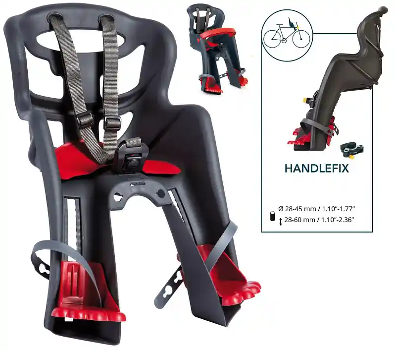 Dětská sedačka na kolo Bellelli Tatoo s Handlefix upínáním šedá Cenový Hit
