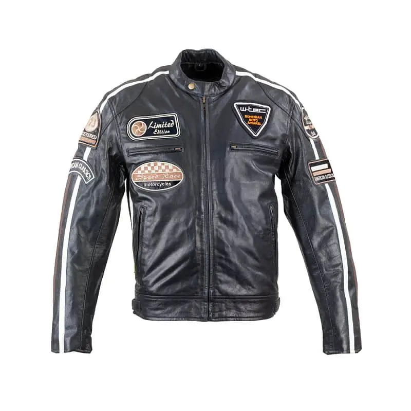Pánská kožená moto bunda W-TEC Black Cracker Must-Have
