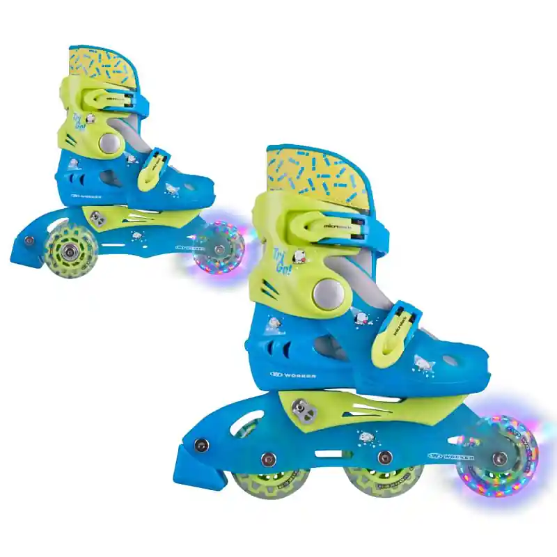 Must-Have Dětské kolečkové brusle 2v1 WORKER TriGo Skate LED se sv. kolečky