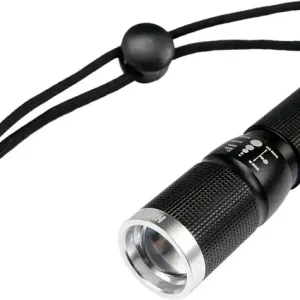 Nízká Cena Svítilna kapesní voděodolná IP64, fce ZOOM, 110lm, 1xAA, 100x25mm