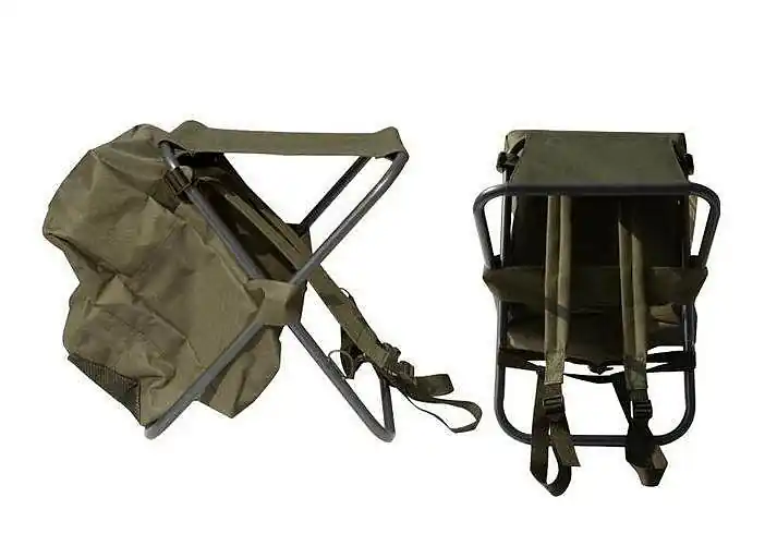 Must-Have RYBÁŘSKÝ TLUMOK SE SKLÁDACÍ ŽIDLÍ SEDCO 25x31x40cm - khaki