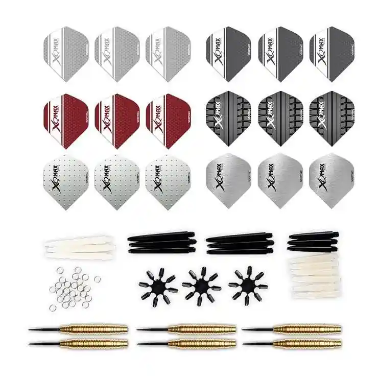 Vysoce Kvalitní Sada XQMax SET šipky 23g Steel Brass + příslušenství - 23
