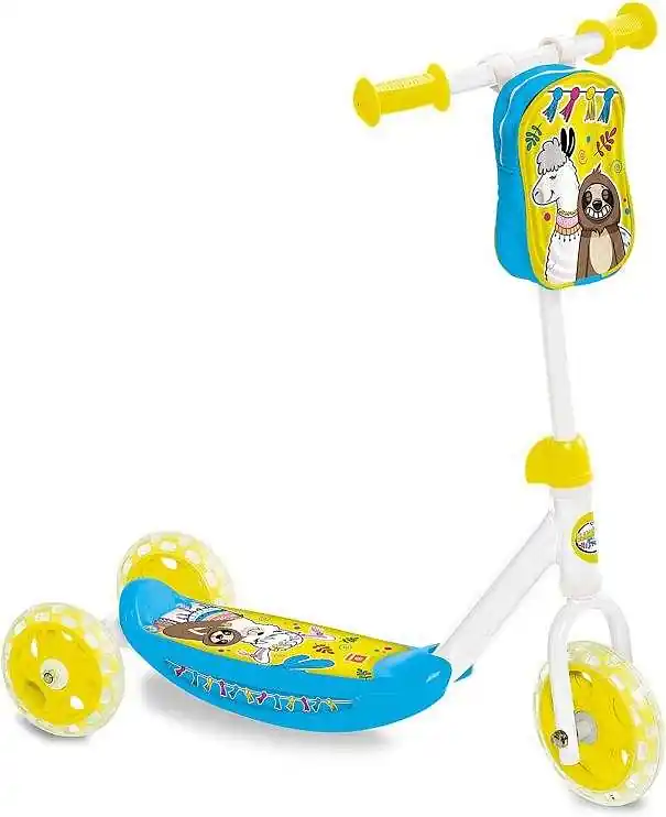 Koloběžka - trojkolka MONDO MY FIRST SCOOTER llama and friends - žlutá Ověřený