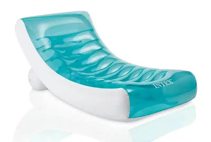 Lehátko nafukovací ROCKIN INTEX 58856 188x99cm - bílá/modrá Finální Výprodej