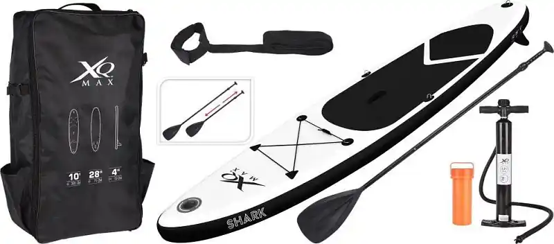 Vysoce Kvalitní Paddleboard XQ MAX SUP 305 - BLACK SHARK SET - bílá