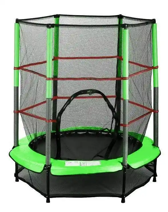 Dětská skákací trampolína SEDCO 139 cm s ochrannou sítí - zelená Sleva