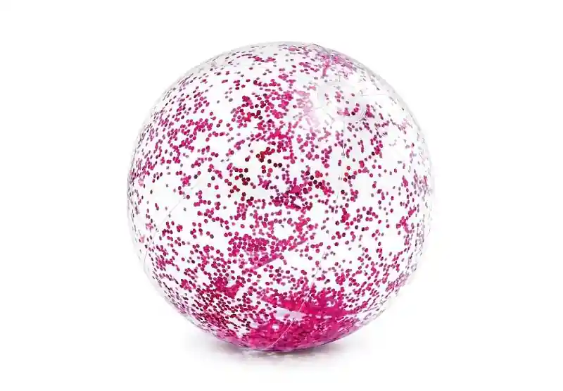 Nafukovací plážový míč INTEX 58070 Glitter Transp. 71 cm - růžová Must-Have
