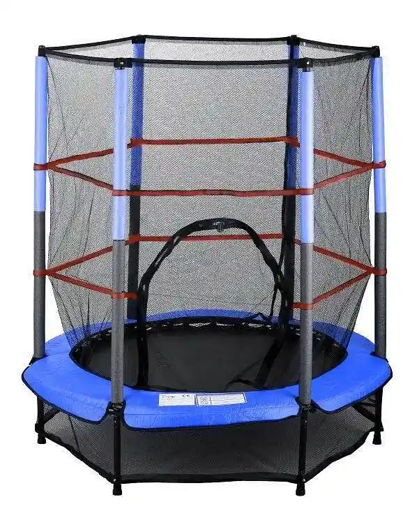 Dětská skákací trampolína SEDCO 139 cm s ochrannou sítí - modrá Finální Výprodej