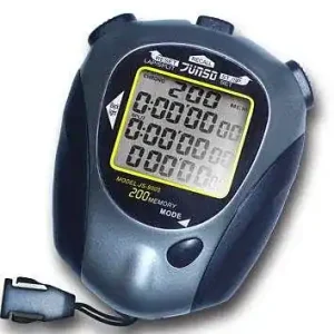 Tovární Cena Stopky elektronické Junso 200LAP černo/šedé velikost 86 x 68 x 2,7 mm