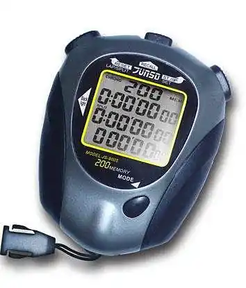 Tovární Cena Stopky elektronické Junso 200LAP černo/šedé velikost 86 x 68 x 2,7 mm