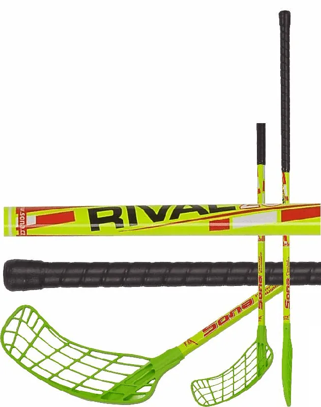 Sezónní Sleva Florbalová hůl Sona Rival 95cm levá zelená/žlutá - žlutá, Levá