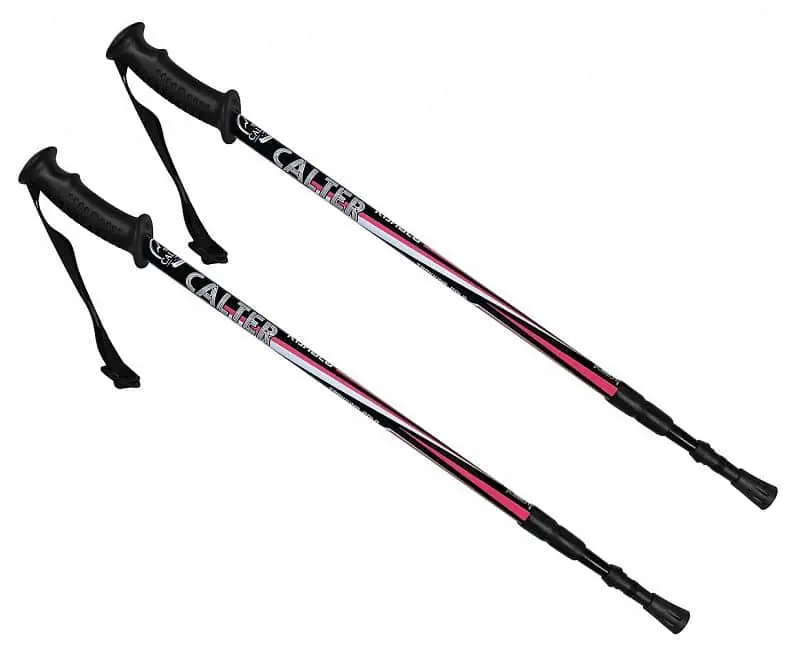 Trekingové hole CALTER® KOHALA, 3-dílné, pár, černo-růžové Nová Kolekce