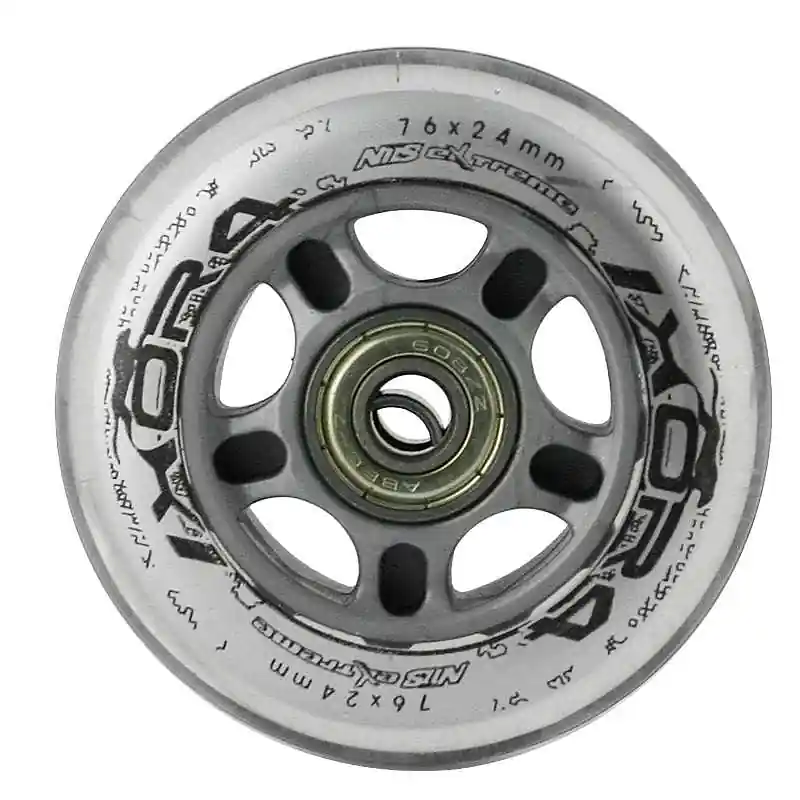 Finální Výprodej Sestava čirých PU koleček 76x24 + ložiska ABEC7 NILS EXTREME