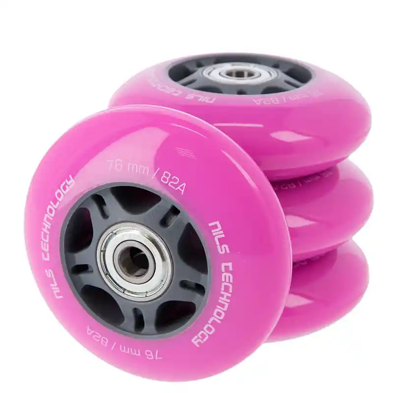 Přímo Od Výrobce PU kolečka s ložisky NILS EXTREME 76x24mm ABEC 7 růžové
