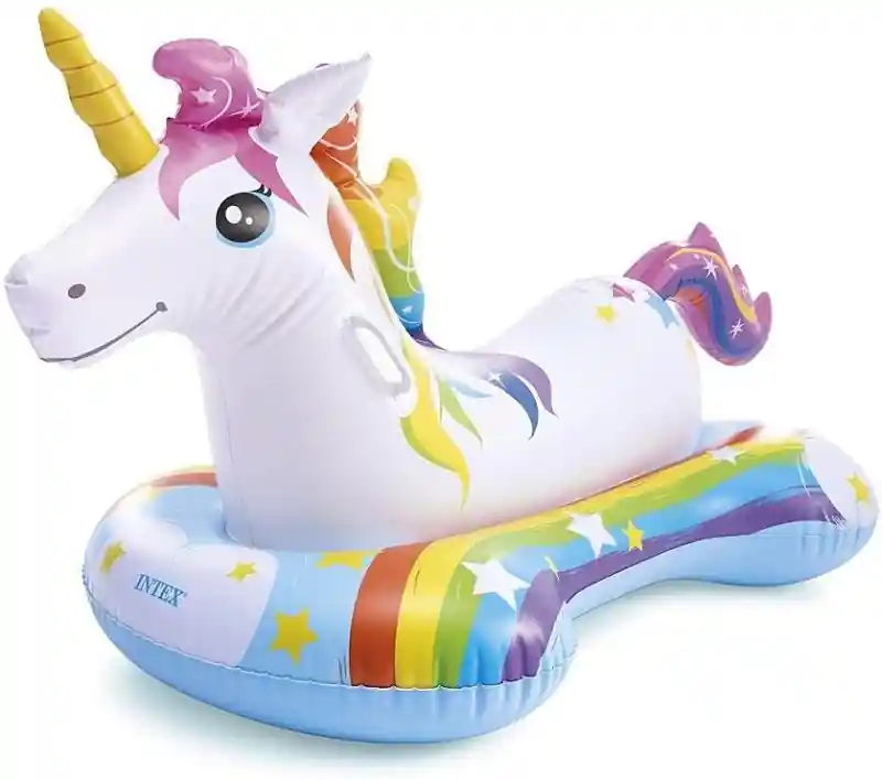 Nafukovací zvířátko INTEX 57552 Jednorožec RIDE ON - bílá Hit Sezóny