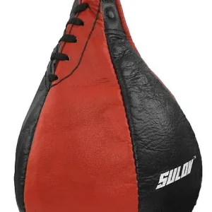 Značkový Boxovací hruška SPLIT SULOV®, štípaná kůže černo-červená