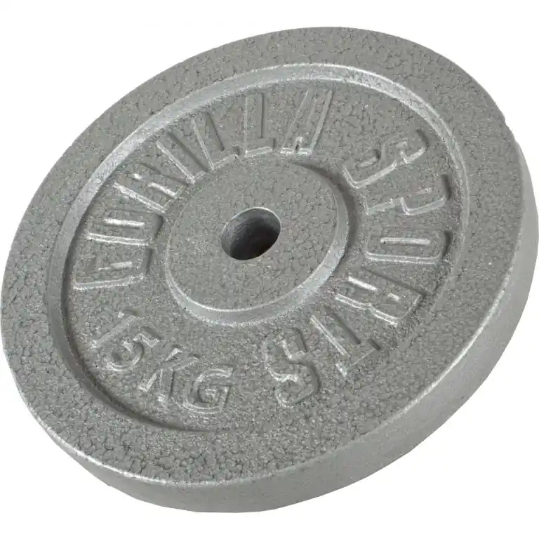 Tovární Cena Gorilla Sports Litinový zátěžový kotouč, stříbrná, 15 kg