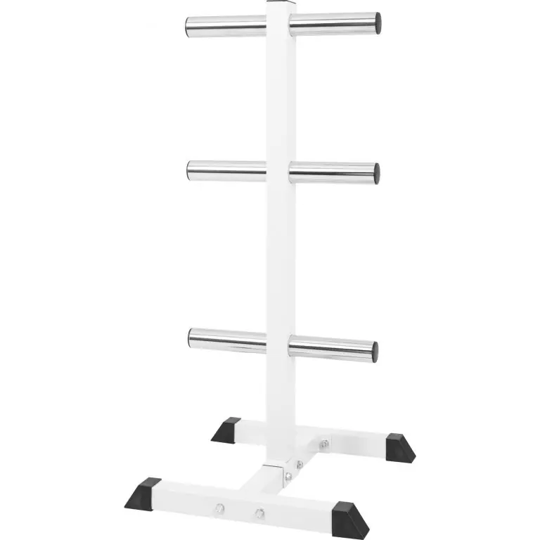 Nová Kolekce Gorilla Sports Stojan na olympijské kotouče 112 cm, bílá