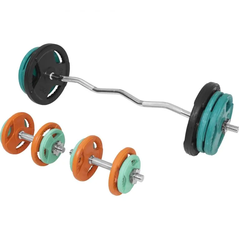 Gorilla Sports Set nakládacích tyčí + závaží, 70 kg Časově Omezené