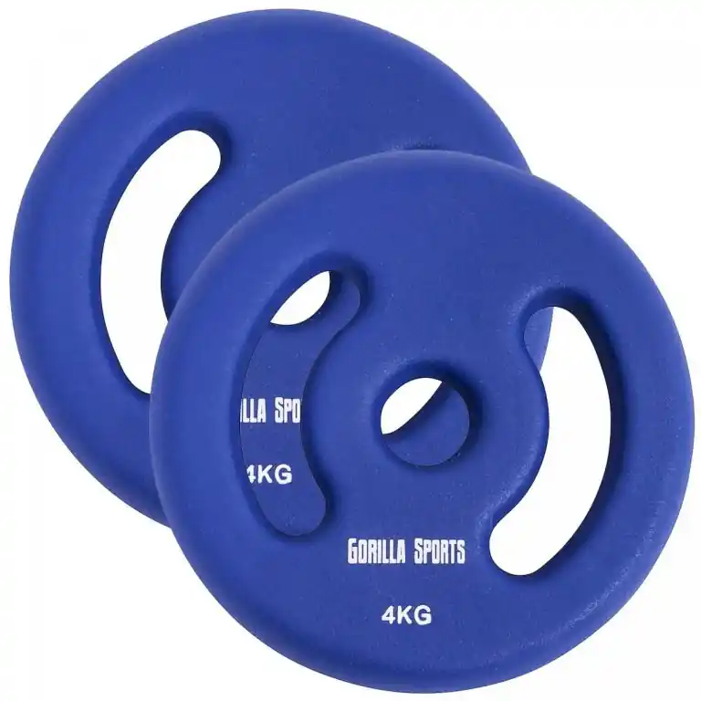 Gorilla Sports Sada zátěžových kotoučů 2 x 4 kg, tm. modrá Tovární Cena