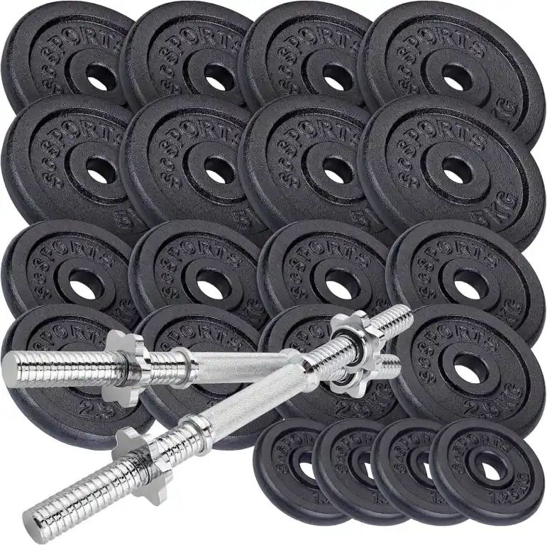 Cenový Hit ScSPORTS Sada činek 70 kg – litinové kotouče, chromované osy