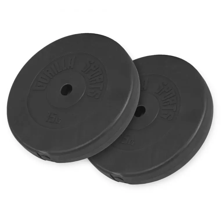 Pouze Dnes Gorilla Sports Sada zátěžových kotoučů z plastu, 2 x 15 kg