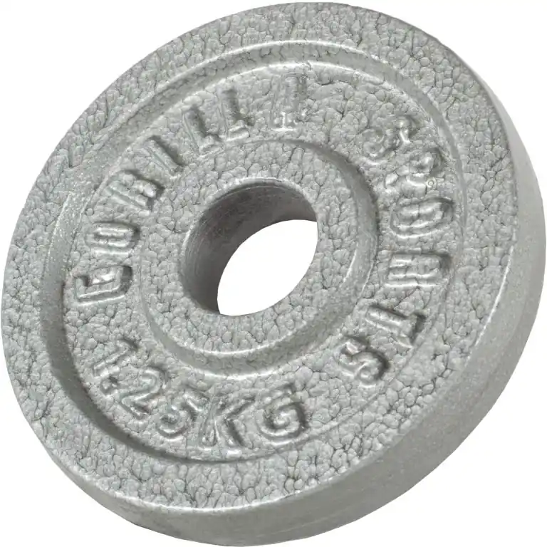 Rychlé Dodání Gorilla Sports Litinový zátěžový kotouč, stříbrná, 1,25 kg