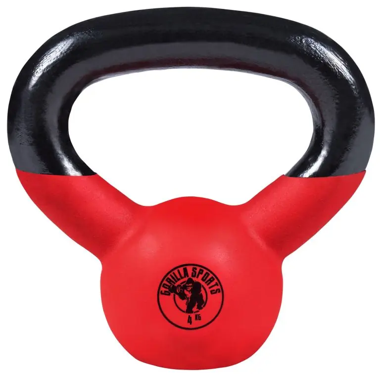 Gorilla Sports kettlebell činka, pogumovaný povrch, 4 kg Dokud Zásoby Vydrží