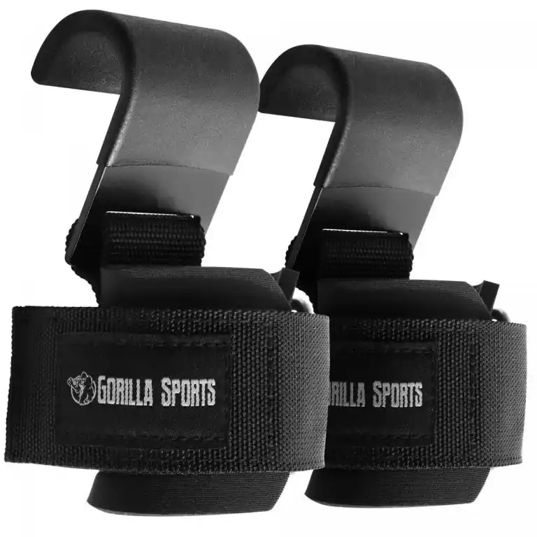Nízká Cena Gorilla Sports Posilovací háky sada 2 ks černá/bílá
