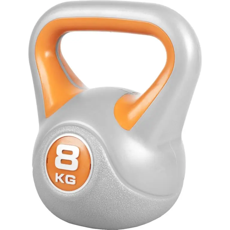 Poslední Šance Gorilla Sports Kettlebell činka, vinylová, oranžová, 8 kg