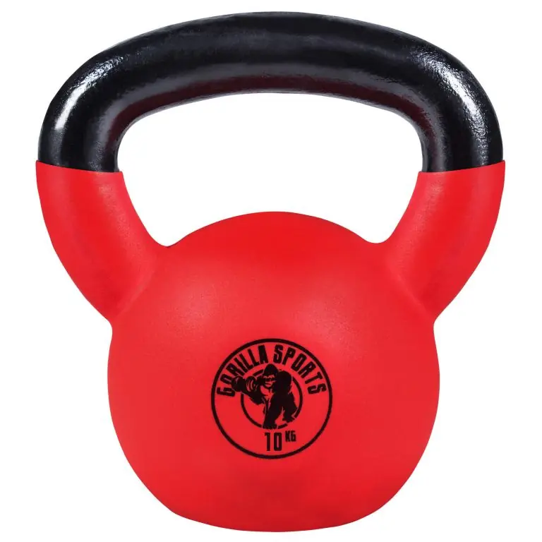 Levný Gorilla Sports kettlebell činka, pogumovaný povrch, 10 kg