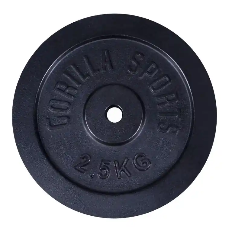 Cenově Výhodný Gorilla Sports Litinový zátěžový kotouč, černá, 2,5 kg