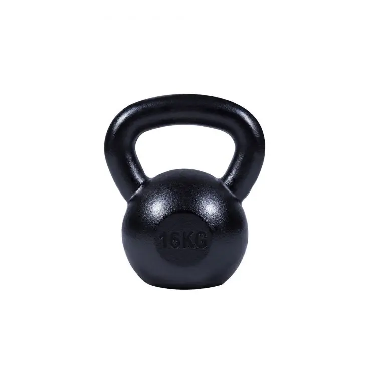 Časově Omezené Gorilla Sports Kettlebell činka, litinová, černá, 16 kg