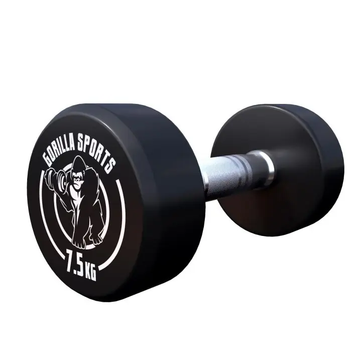 Gorilla Sports Jednoruční činka černo/bílá, 7,5 kg Značkový