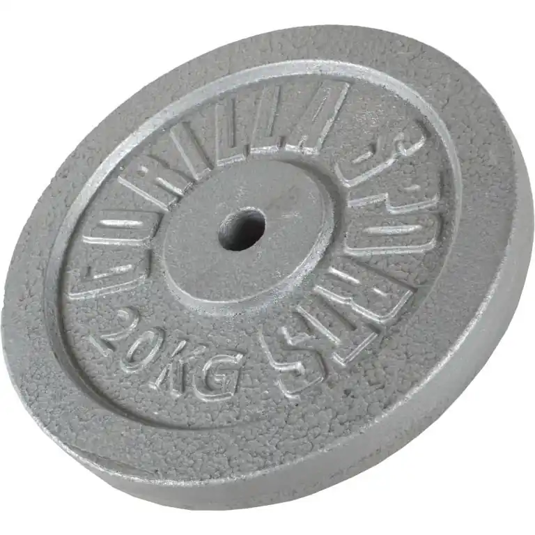 Gorilla Sports Litinový zátěžový kotouč, stříbrná, 20 kg Nejlepší Volba