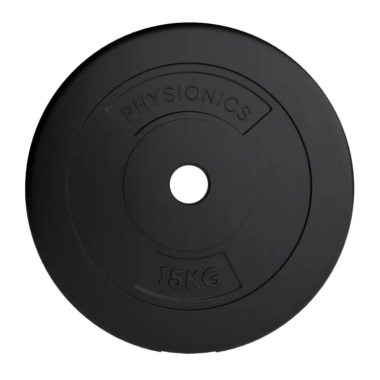 PHYSIONICS Zátěžové kotouče 2 x 15 kg, 31 mm, plast, černé Hit Sezóny