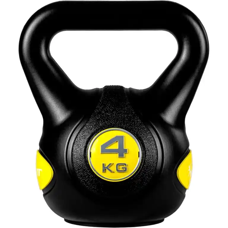 Akce MOVIT Kettlebell činka - 4 kg, černá/žlutá