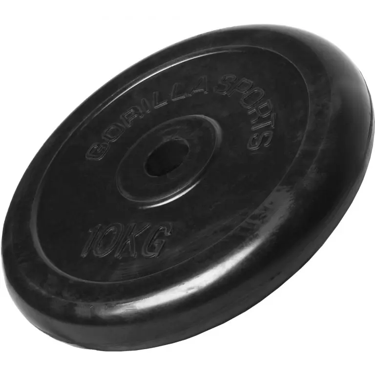 Gorilla Sports Činkový kotouč 10 kg, litinový s pogumován Cenově Výhodný
