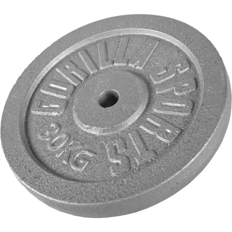 Nízká Cena Gorilla Sports Litinový zátěžový kotouč, stříbrná, 30 kg