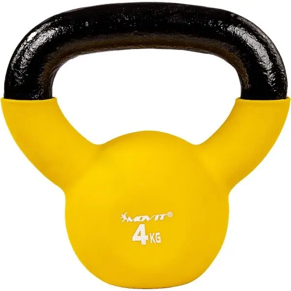 Bezpečná Platba MOVIT Kettlebell činka, žlutá, 4 kg