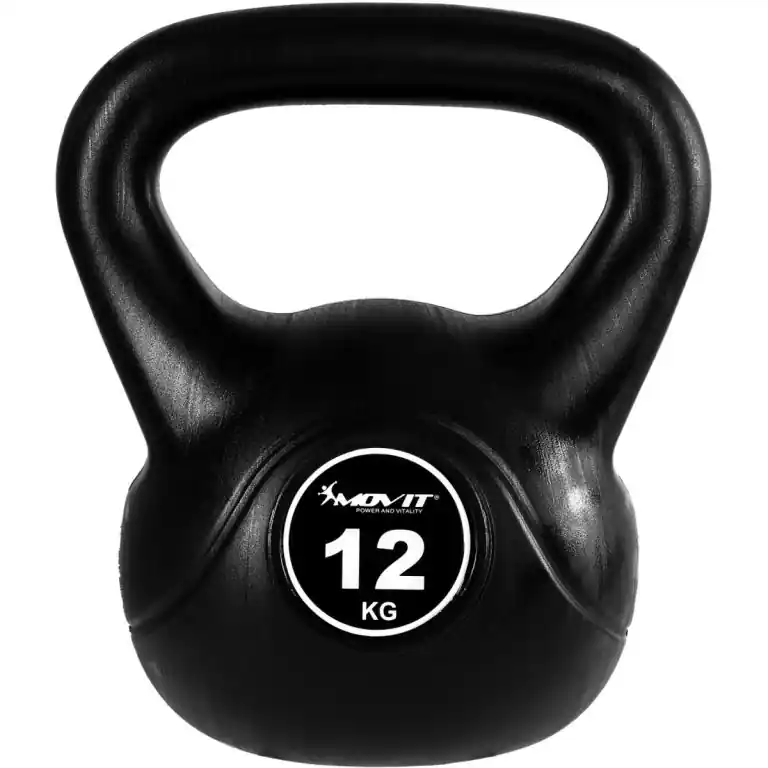 MOVIT Kettlebell činka, 12 kg, černá Hit Sezóny