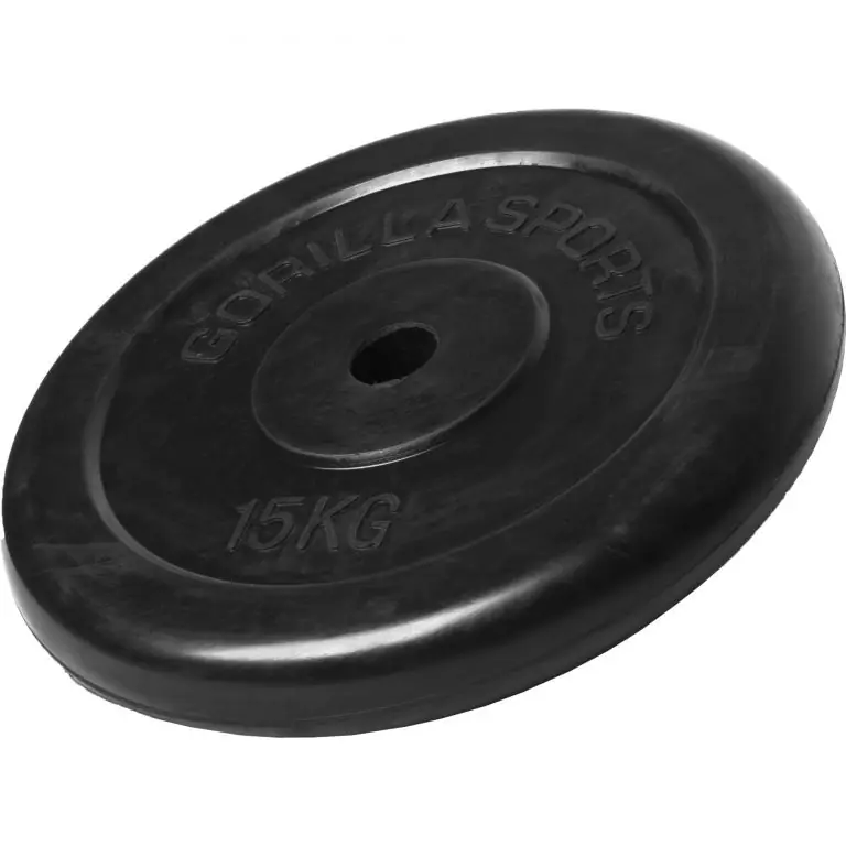 Gorilla Sports Pogumovaný zátěžový kotouč, 15 kg Top Prodej